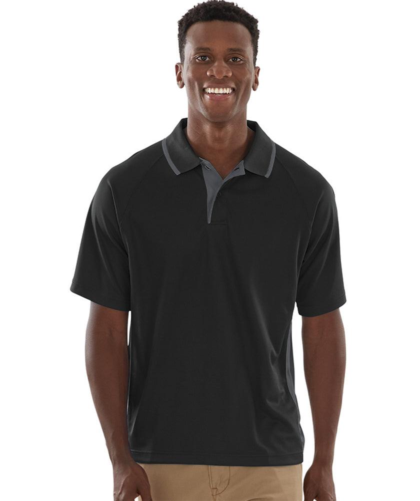 Men's Color Blocked Wicking Polo Black/Slate - Gifts & Values