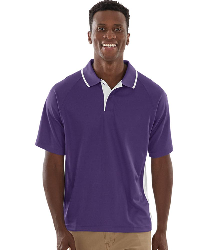 Men's Color Blocked Wicking Polo Purple/White - Gifts & Values