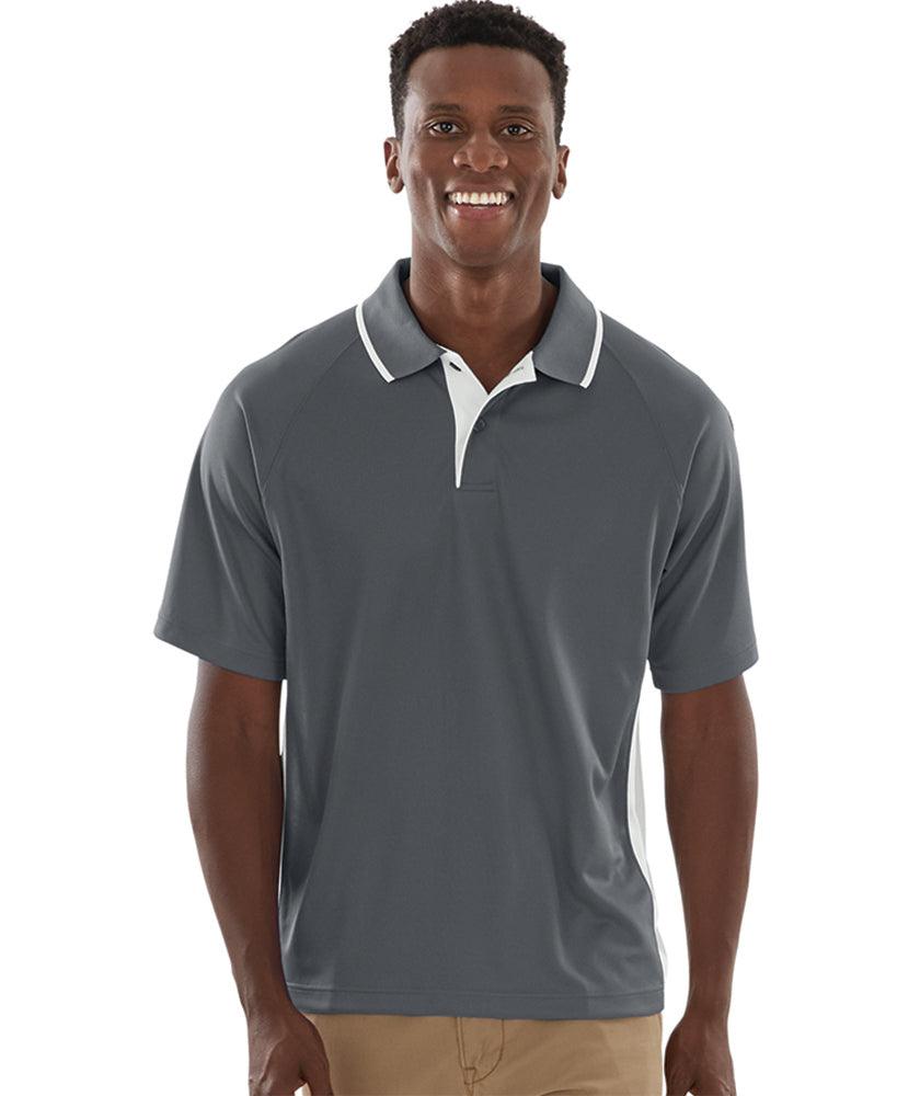 Men's Color Blocked Wicking Polo Slate/White - Gifts & Values