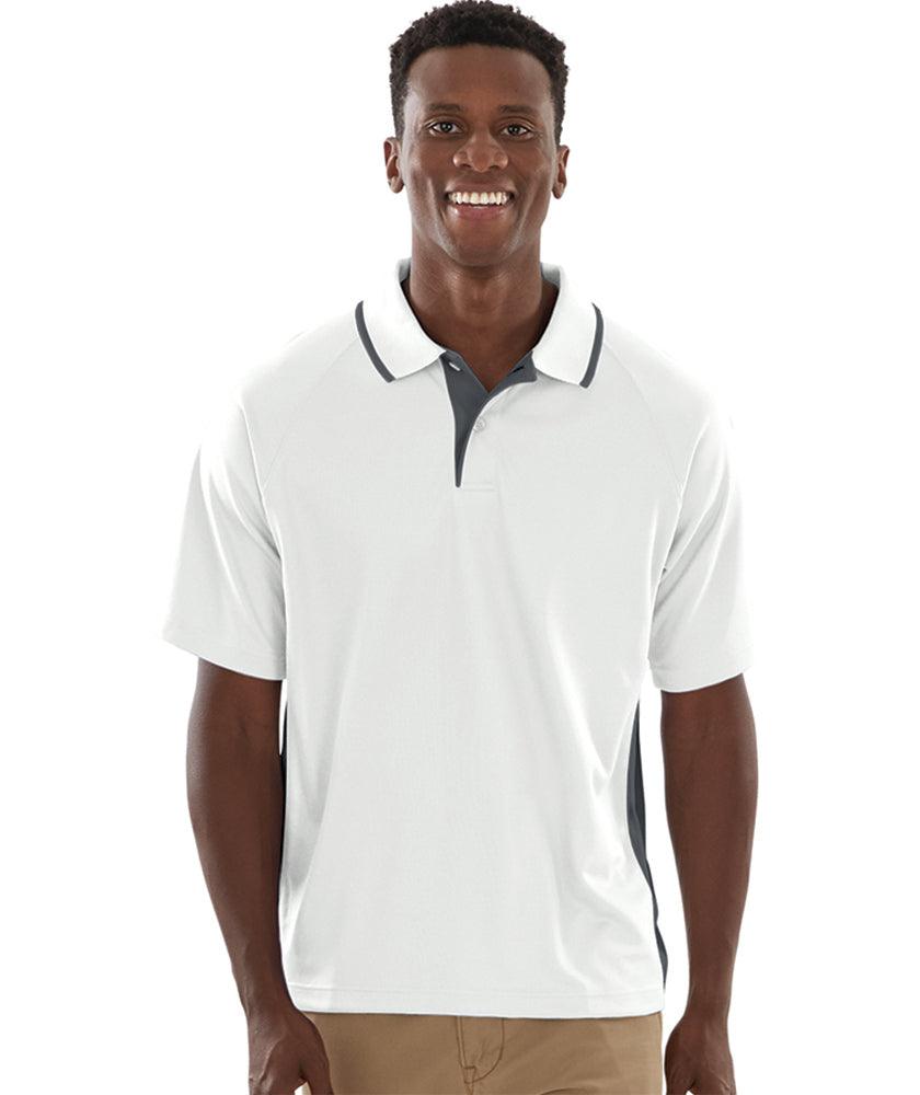 Men's Color Blocked Wicking Polo White/Slate - Gifts & Values