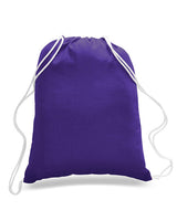 Cotton Canvas Basic Drawstring Backpack