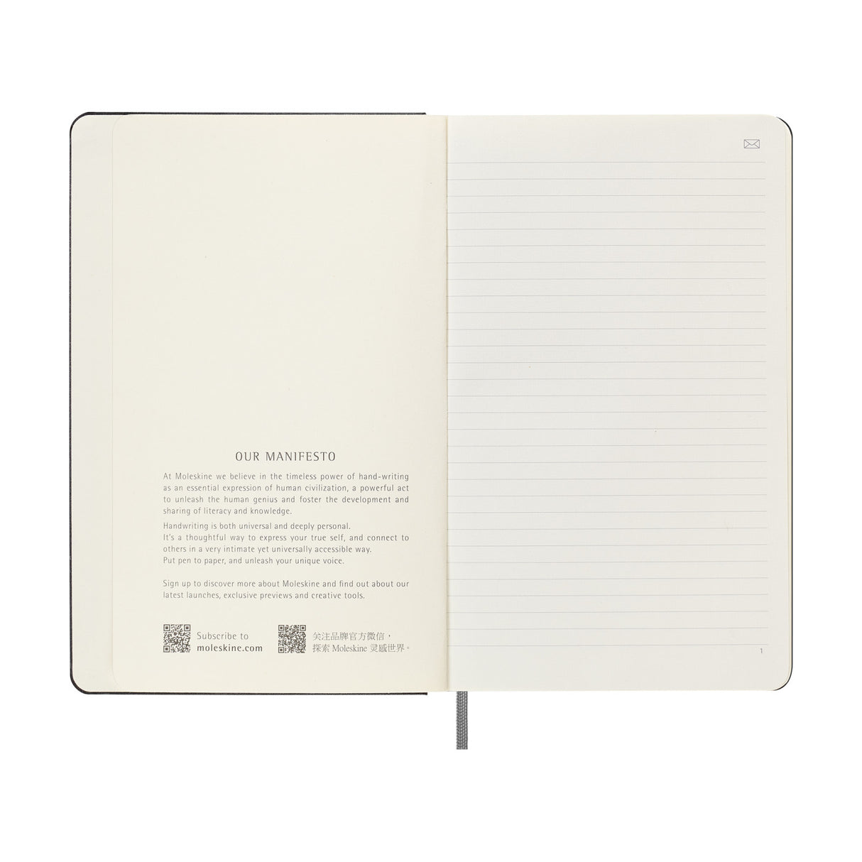 Moleskine® Hard Cover Ruled Large Smart Notebook