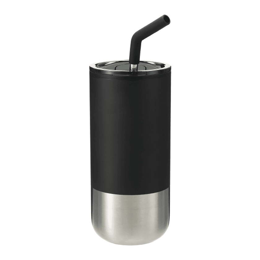 16 oz Insulated Stainless Steel Tumbler with Straw