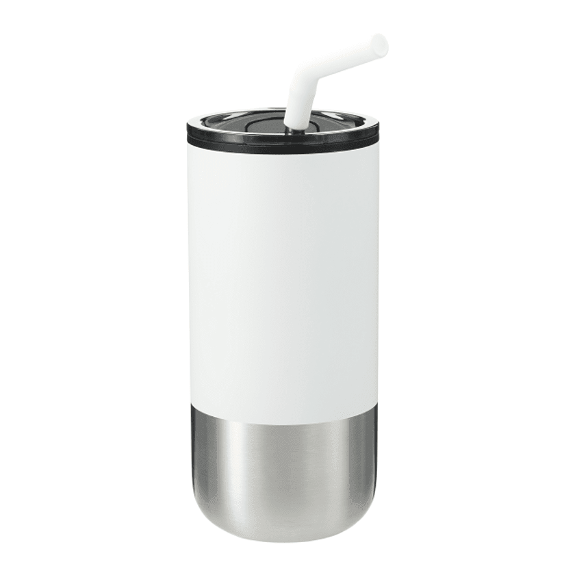 16 oz Insulated Stainless Steel Tumbler with Straw