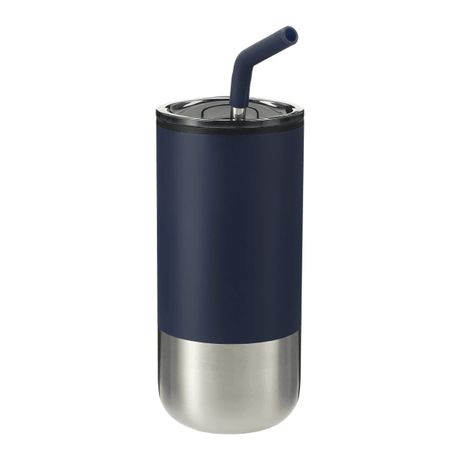 16 oz Insulated Stainless Steel Tumbler with Straw