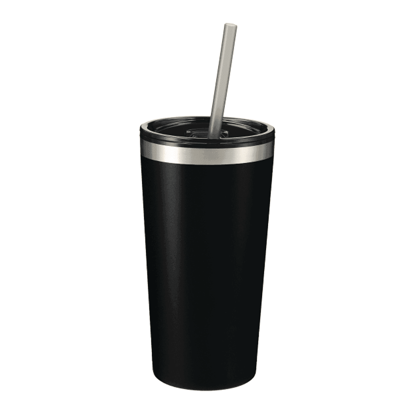 16 oz Durable Double-Wall Tumbler with Straw