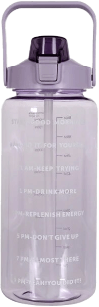 67 oz Plastic Water Bottle with Times and Straw to Drink