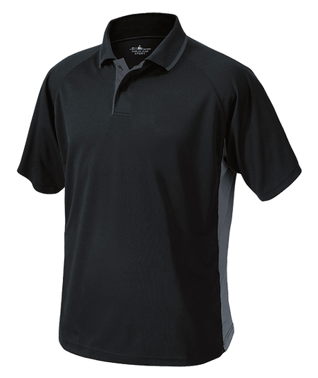 Men's Color Blocked Wicking Polo Black/Slate - Gifts & Values