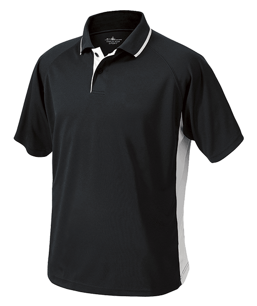 Men's Color Blocked Wicking Polo Black/White - Gifts & Values