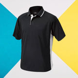 Men's Color Blocked Wicking Polo Black/White - Gifts & Values