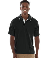 Men's Color Blocked Wicking Polo Black/White - Gifts & Values