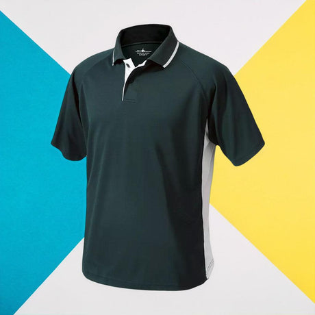 Men's Color Blocked Wicking Polo Forest/White - Gifts & Values