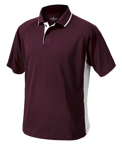 Men's Color Blocked Wicking Polo Maroon/White - Gifts & Values