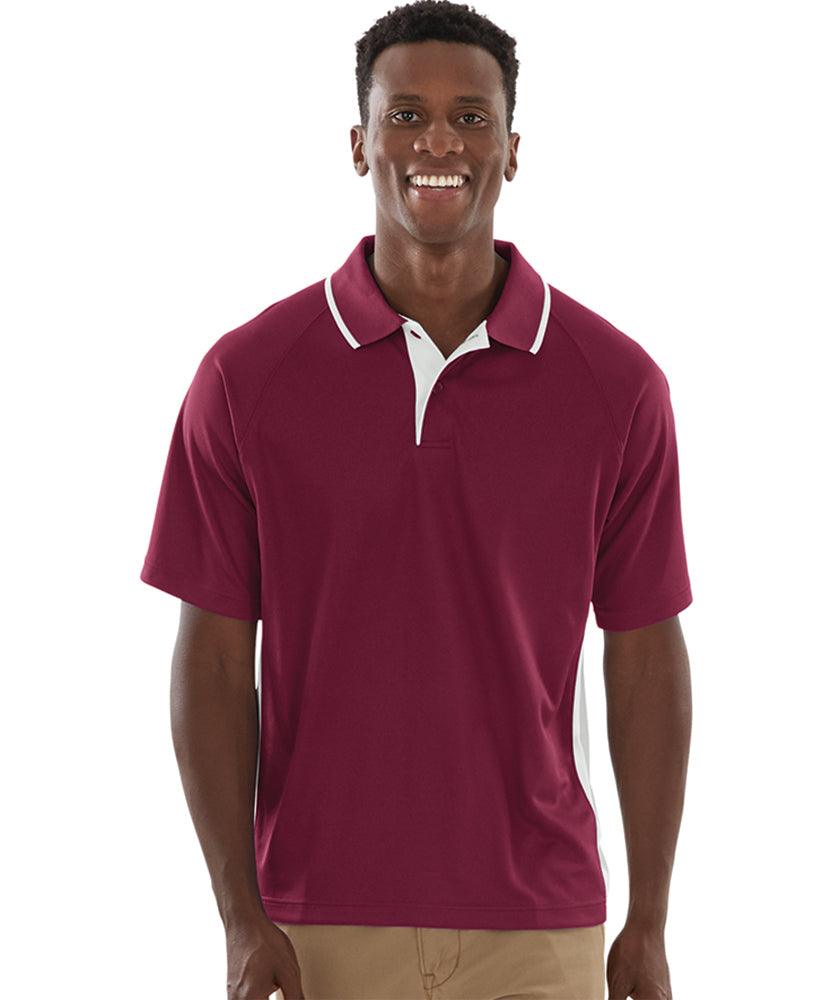 Men's Color Blocked Wicking Polo Maroon/White - Gifts & Values