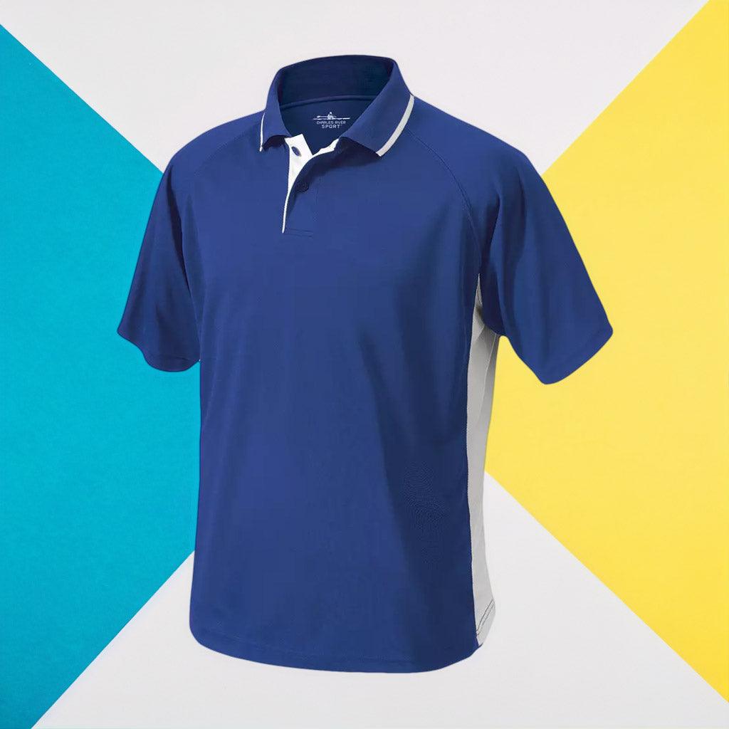 Men's Color Blocked Wicking Polo Royal/White - Gifts & Values