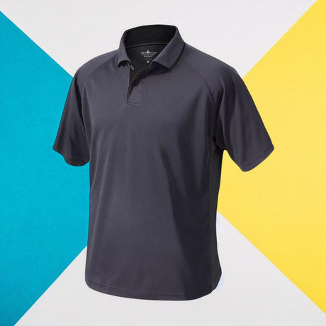 Men's Color Blocked Wicking Polo Slate/Black - Gifts & Values