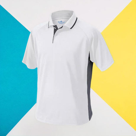 Men's Color Blocked Wicking Polo White/Slate - Gifts & Values