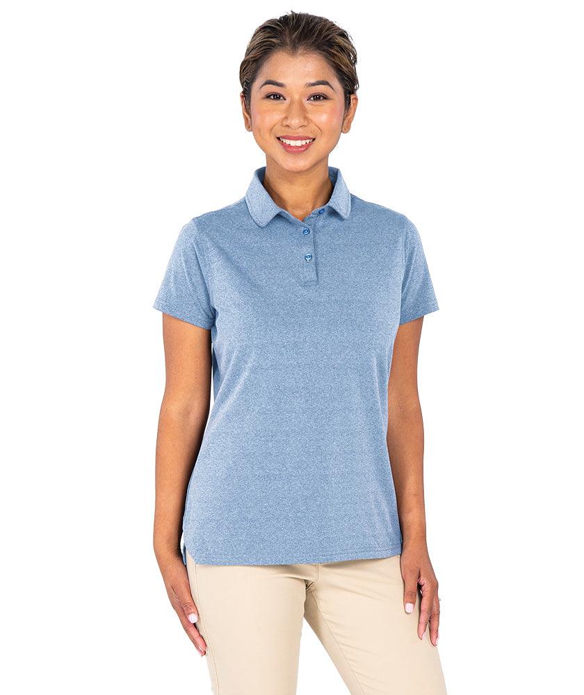 Women's Heathered Eco-Logic Stretch Polo Light Royal Heather - Gifts & Values