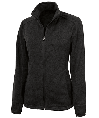 Women's Heathered Fleece Jacket Black - Gifts & Values