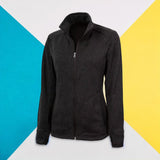 Women's Heathered Fleece Jacket Black - Gifts & Values