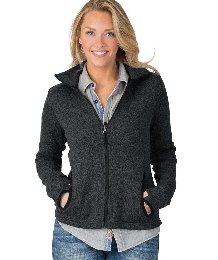 Women's Heathered Fleece Jacket Black - Gifts & Values