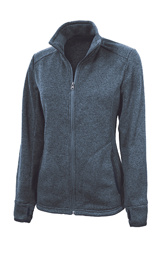 Women's Heathered Fleece Jacket Blue - Gifts & Values