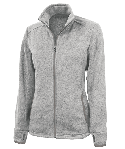 Women's Heathered Fleece Jacket Light Grey - Gifts & Values