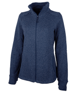 Women's Heathered Fleece Jacket Navy - Gifts & Values