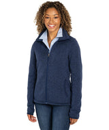 Women's Heathered Fleece Jacket Navy - Gifts & Values