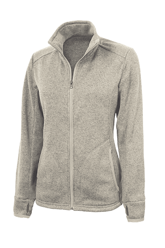 Women's Heathered Fleece Jacket Oatmeal - Gifts & Values