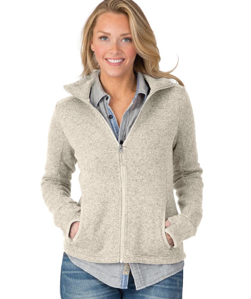 Women's Heathered Fleece Jacket Oatmeal - Gifts & Values